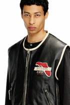 Diesel Leather vest with embroidered patches - Vests Mens in Black