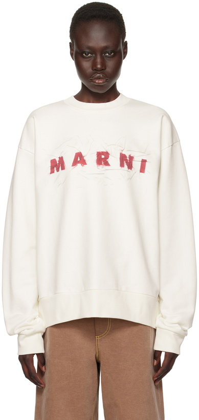 Photo: Marni White Wrinkled Logo Sweatshirt
