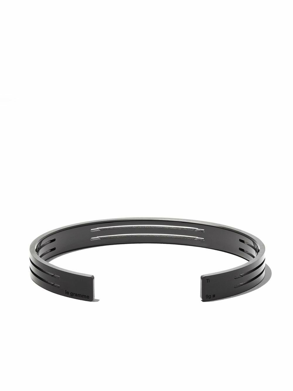 Le Gramme Titanium Le 9g Brushed Punched Ribbon Bracelet