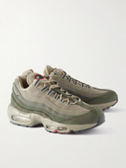 Nike - Air Max 95 Panelled Canvas, Suede and Mesh Sneakers - Green