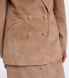 Veronica Beard Oria double-breasted suede jacket