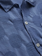 Universal Works - Road Convertible-Collar Cotton-Jacquard Shirt - Blue