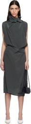 LE17SEPTEMBRE Black Celia Wrap Midi Dress