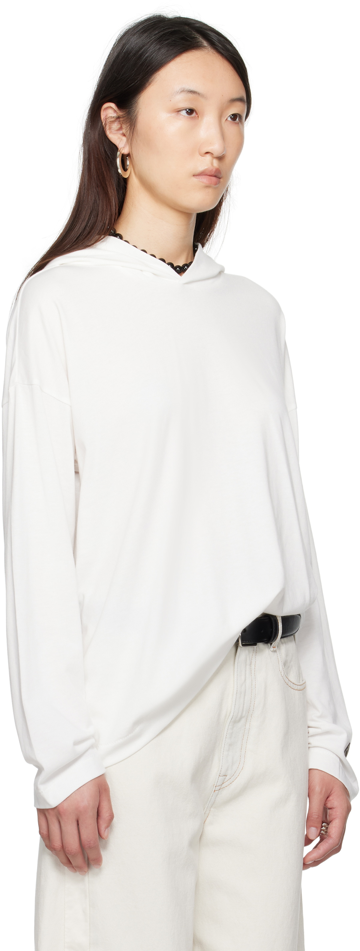 Fear of God ESSENTIALS White Long Sleeve Hoodie