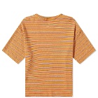 Acne Studios Mini Men's Exford Fine Stripe Face T-Shirt in Orange Multi