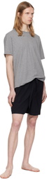 Tekla Black Poplin Pyjama Shorts