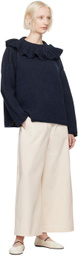 Cawley Navy Ruffle Sweater