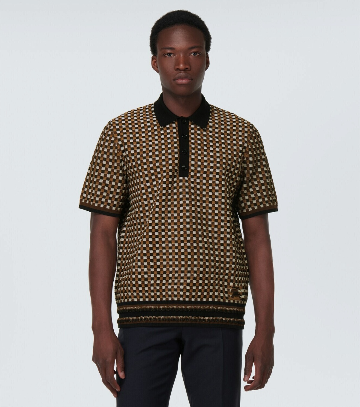 Burberry Checked knit polo sweater Burberry