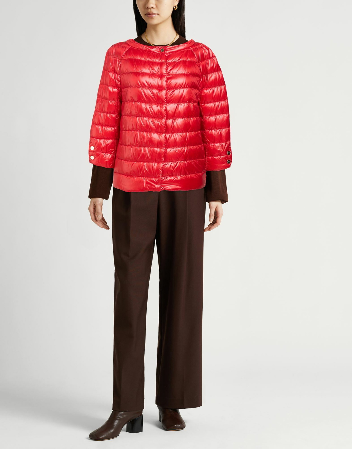 Herno Iconico Womens Puffer in Tomato red
