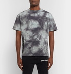 Palm Angels - Logo-Print Tie-Dyed Cotton-Jersey T-Shirt - Dark gray