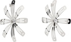 I'm Sorry by Petra Collins SSENSE Exclusive Silver D'heygere Edition Flower Hair Clip Earrings