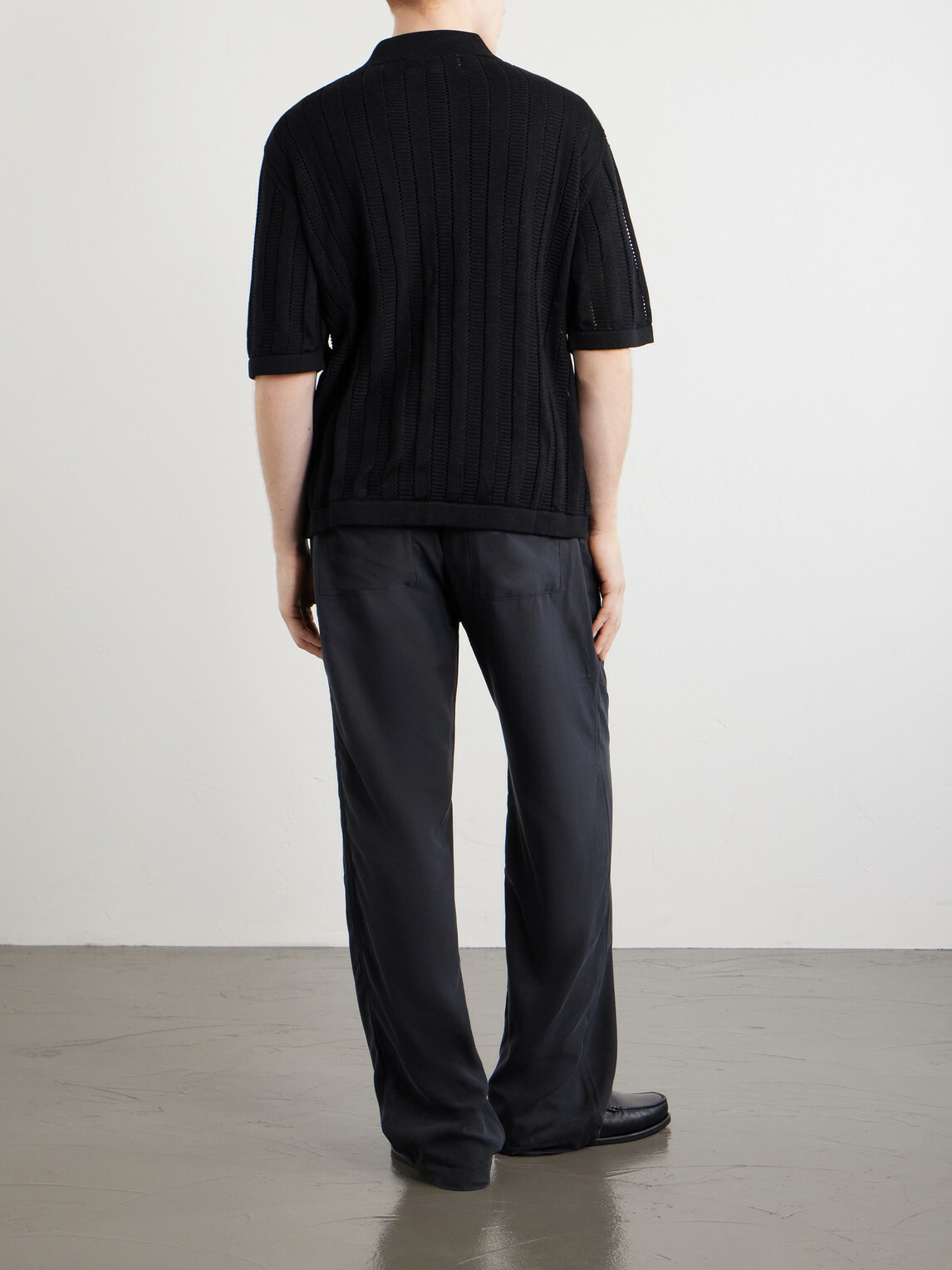 Corridor - Pointelle-Knit Cotton Shirt - Black