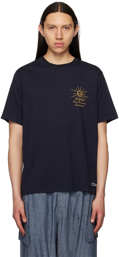 Photo: Universal Works Navy Flower Mountain Edition T-Shirt