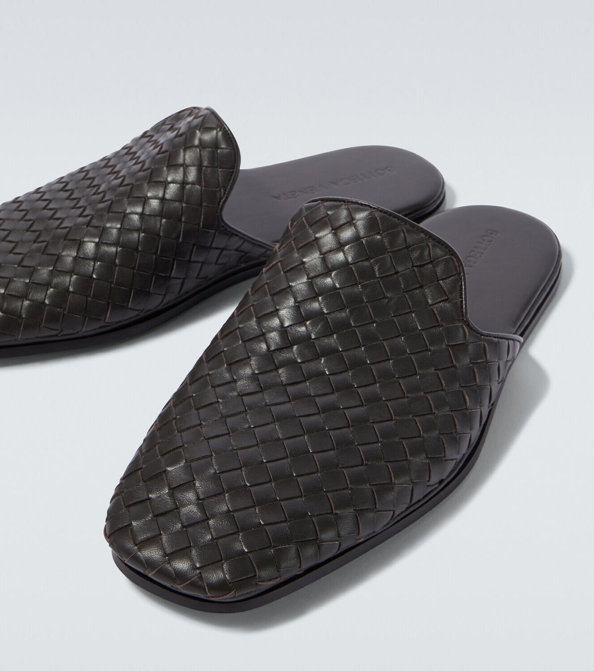 Bottega Veneta Palazzo Intrecciato leather mules