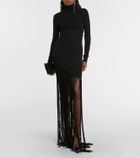 Nanushka Fringed jersey maxi dress