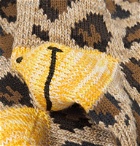 KAPITAL - Smiley Leopard-Jacquard Cotton-Blend Socks - Animal print