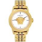 Versace Gold and Gunmetal Palazzo Empire Watch