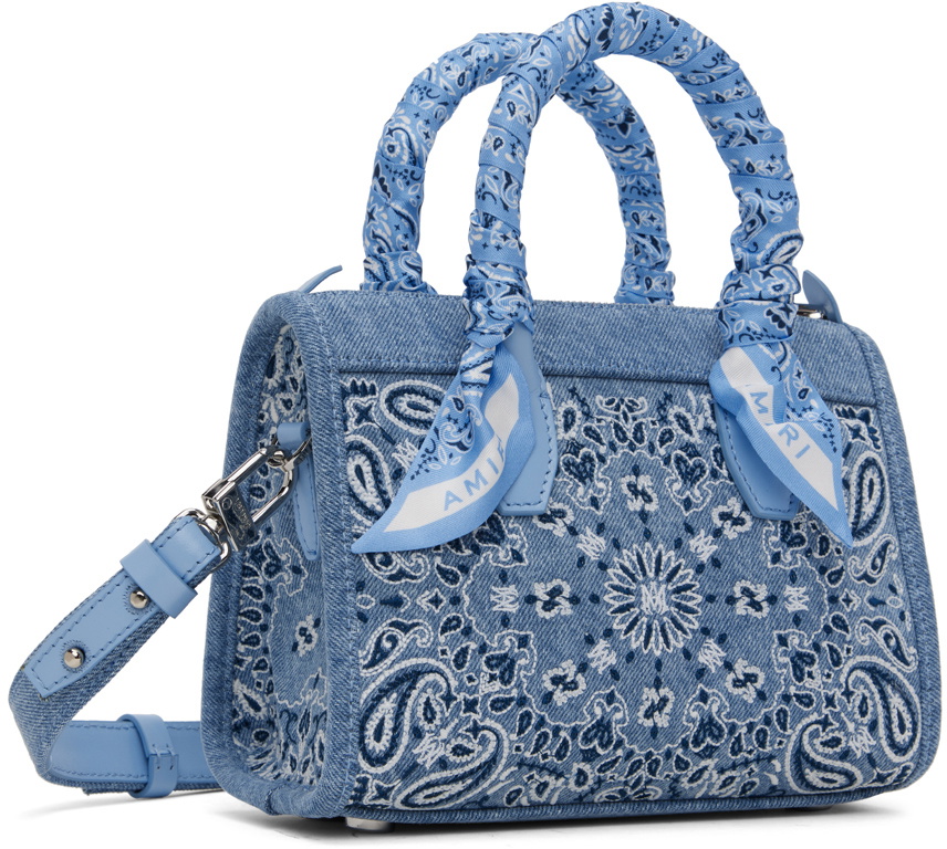 【AMIRI】マイクロ Bandana Triangle デニム バッグ AMIRI Blue Bandana Micro Triangle Bag Amiri