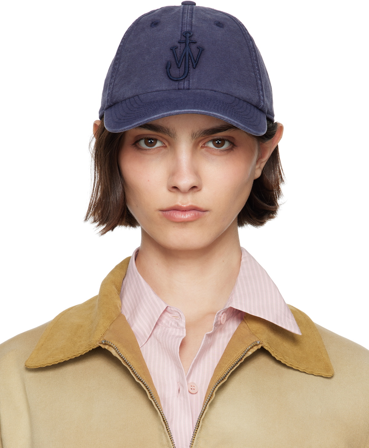 JW Anderson White & Blue Asymmetric Bucket Hat JW Anderson