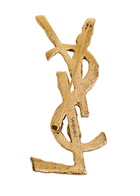 Saint Laurent Cassandre Stone-embellished Brooch - Gold - One Size