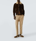 Tom Ford Archer leather-trimmed suede sneakers