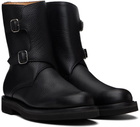 AURALEE Black Leather Work Boots