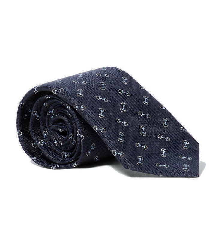 Photo: Gucci Horsebit jacquard silk tie