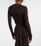 The Attico Sheer embroidered tulle midi dress