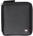Maison Kitsuné Black Tricolor Fox Zip Wallet