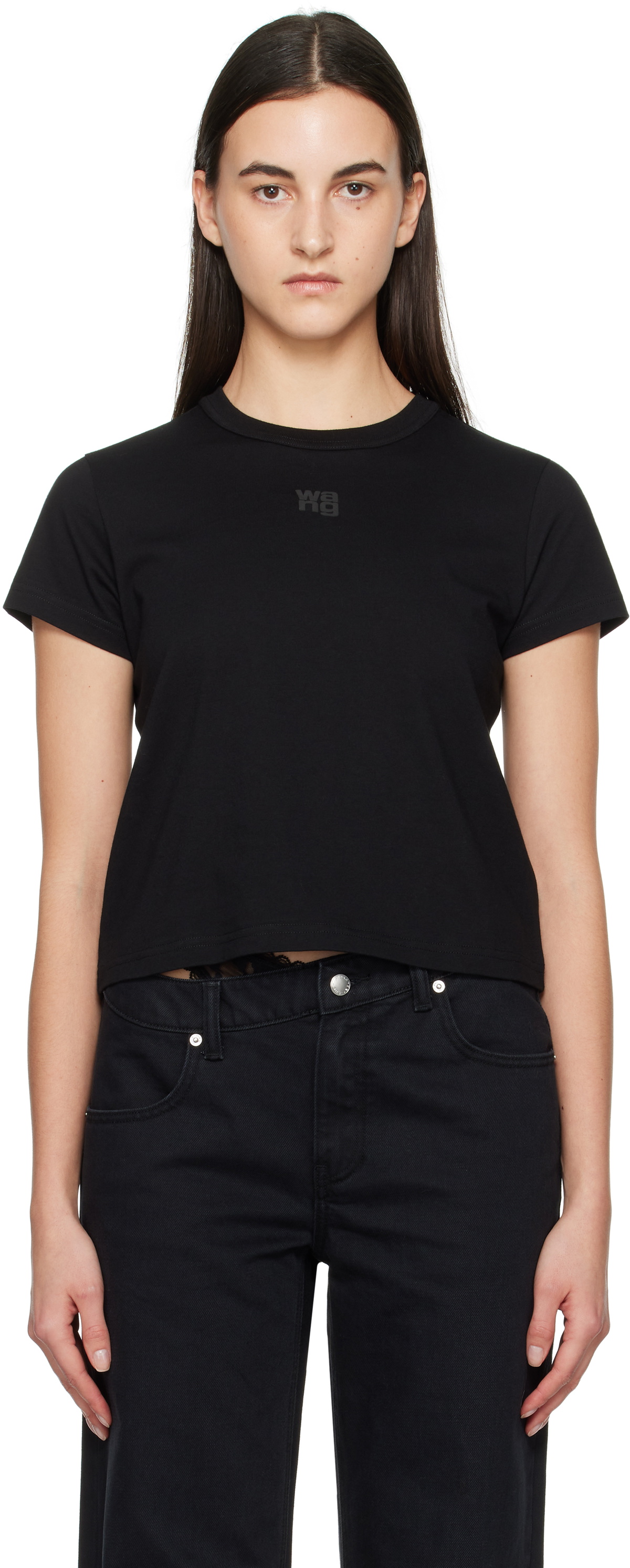 alexanderwang.t Black Puff Logo Shrunken T-shirt alexanderwang.t