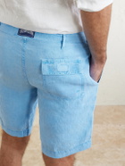 Vilebrequin - Straight-Leg Garment-Dyed Linen Shorts - Blue