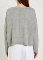 Eileen Fisher Check Cotton and Cashmere-blend Jumper Light Grey