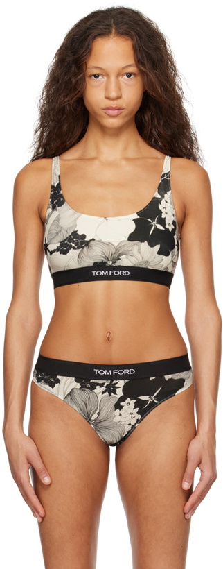 Photo: TOM FORD Off-White & Black Square Neck Bralette