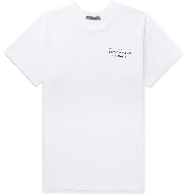 Photo: BILLY - Logo-Print Cotton-Jersey T-Shirt - Men - White