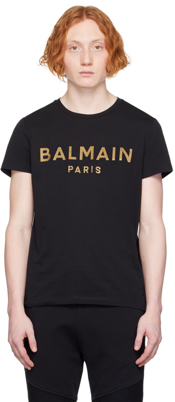 Photo: Balmain Black Printed T-Shirt