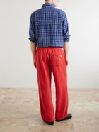Cherry Los Angeles - Hollywood Straight-Leg Logo-Print Cotton-Jersey Sweatpants - Red