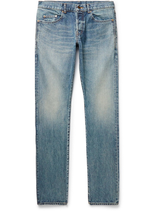 Photo: SAINT LAURENT - Slim-Fit Distressed Jeans - Blue