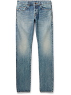 SAINT LAURENT - Slim-Fit Distressed Jeans - Blue