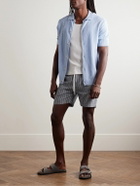 Onia - Air Straight-Leg Pinstriped Linen and Lyocell-Blend Drawstring Shorts - Blue