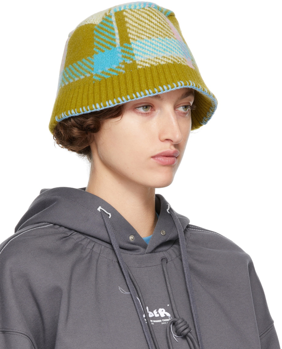 ADER error Green Sculpture Logo Bucket Hat ADER error