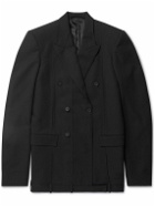 Balenciaga - Oversized Double-Breasted Wool-Twill Blazer - Black
