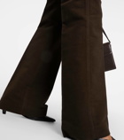 Toteme High-rise velour straight pants