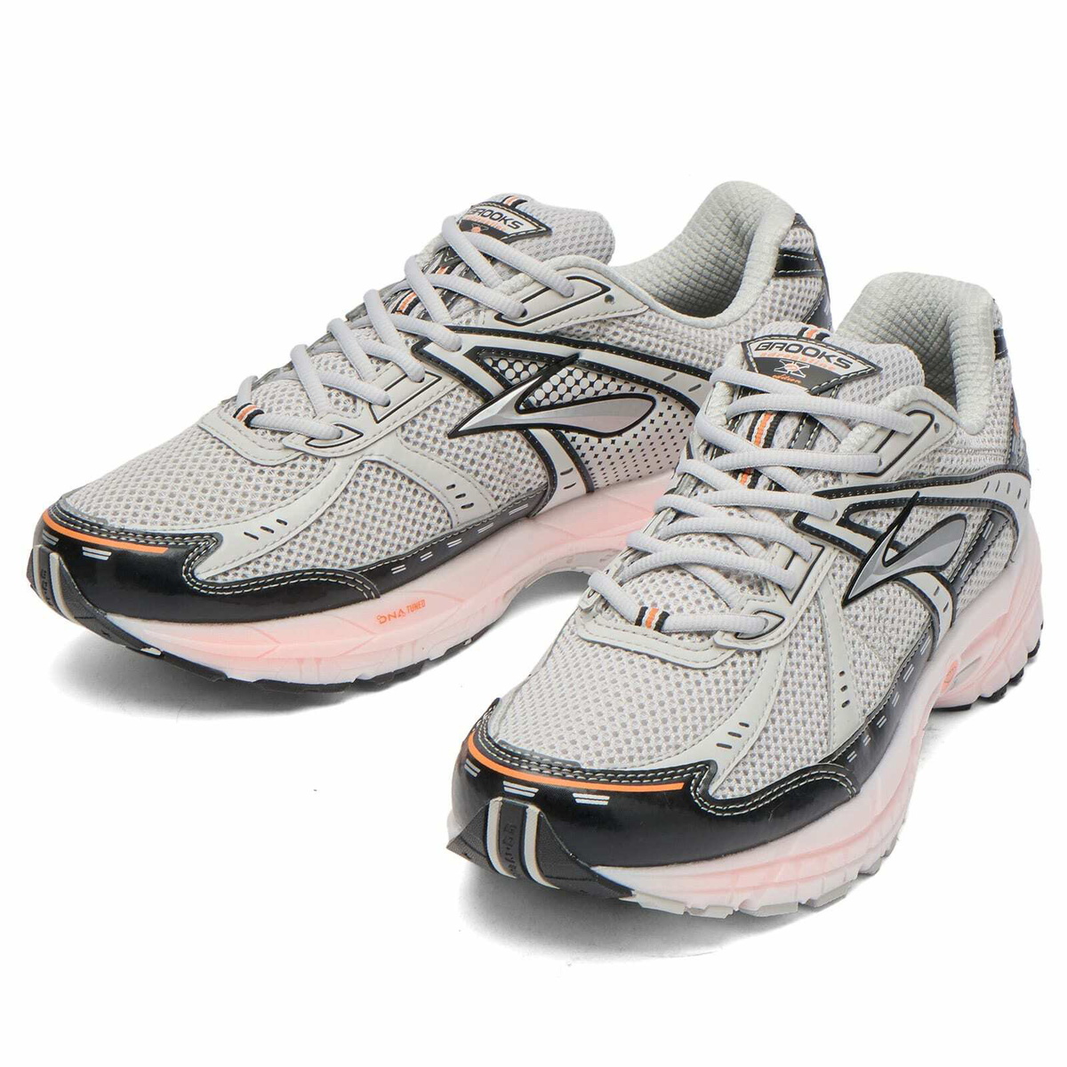 Brooks Men's Adrenaline GTS 10 in Quiet Gray/Black/Coral Rose