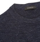 Ermenegildo Zegna - Mélange Wool, Cashmere, Silk and Linen-Blend Sweater - Men - Navy