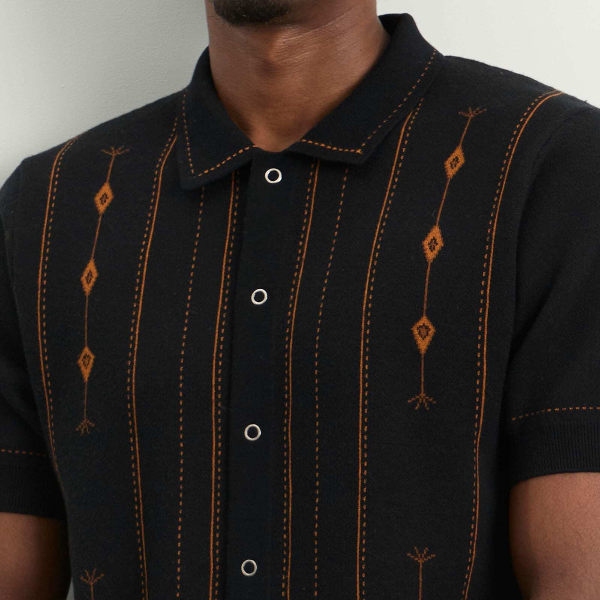 Percival Men's Folio Knitted Shirt in Dark Navy