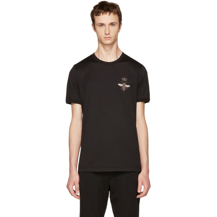 Dolce and Gabbana Black Bee T-Shirt Dolce & Gabbana