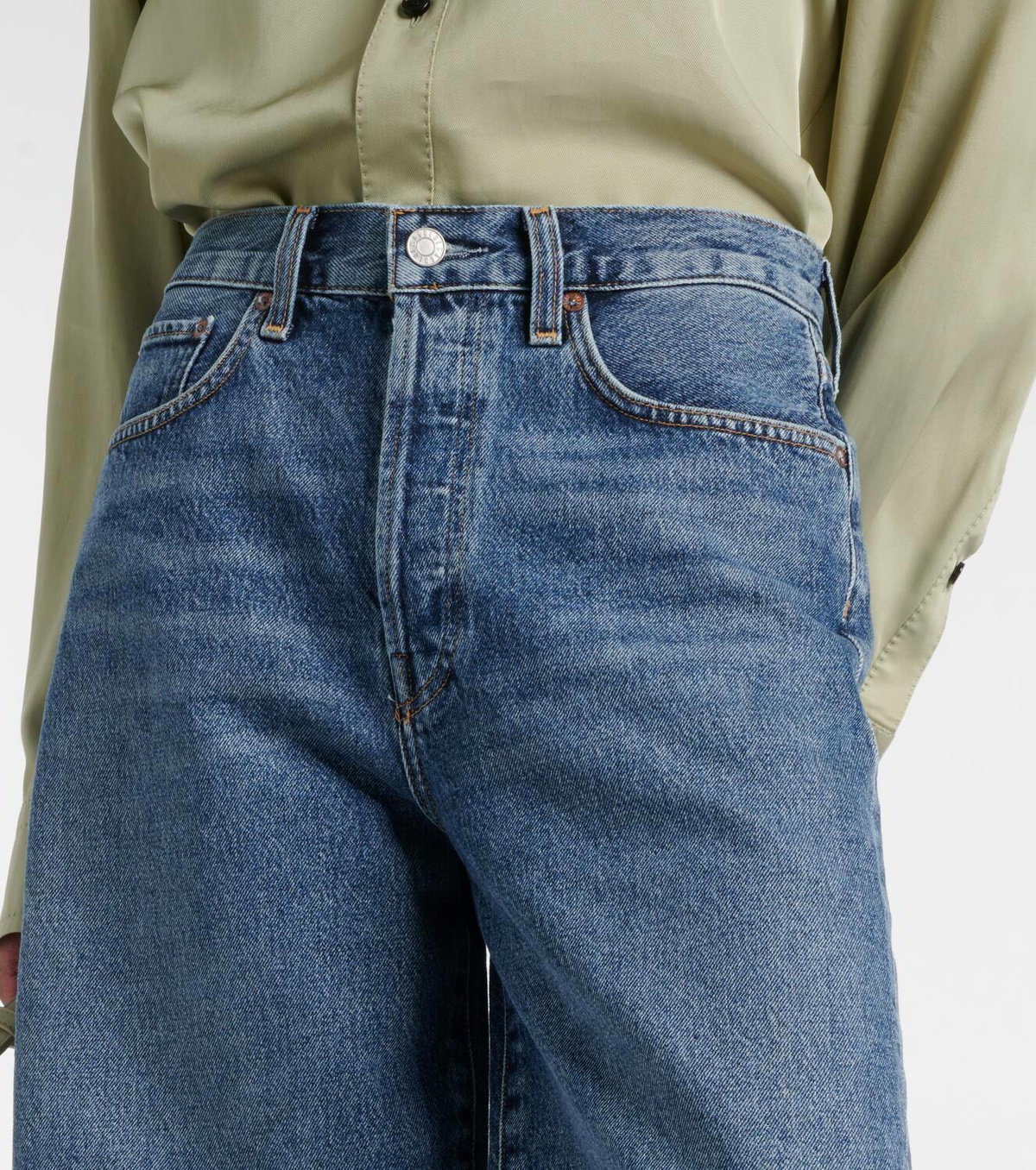 Agolde Risha low-rise denim Bermuda shorts