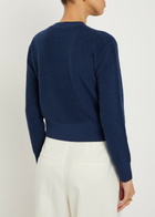 Tory Burch Logo Wool-blend Jumper Navy