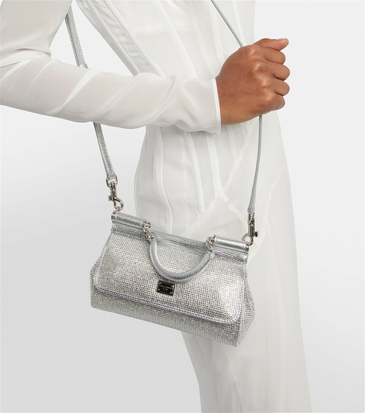 KIM DOLCE&GABBANA Small Sicily handbag in Silver | Dolce&Gabbana®
