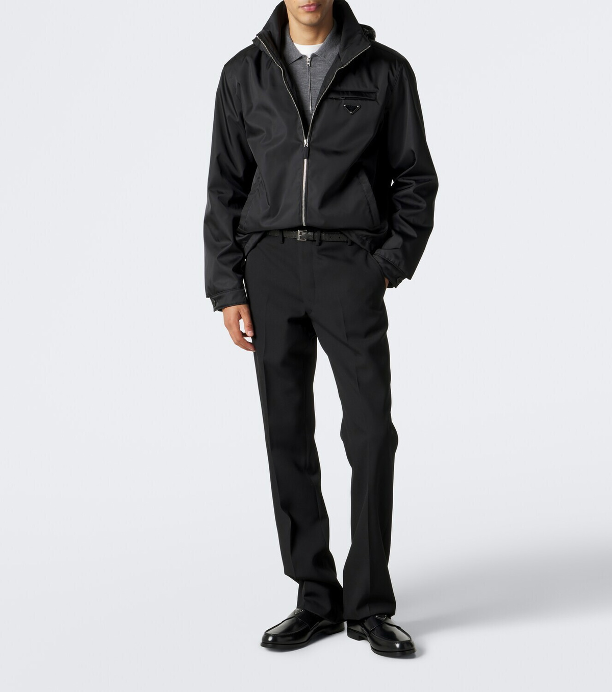 Prada Logo leather loafers